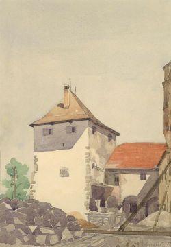 Zvolenský zámok vstupná bašta 1958 , Ing. arch. Karol Tisončík Zvolenský zámok vstupná bašta 1958 , Ing. arch. Karol Tisončík